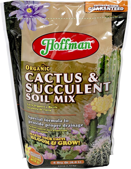 10404 Organic Cactus and Succulent Soil Mix, 4 Quarts, Brown/A