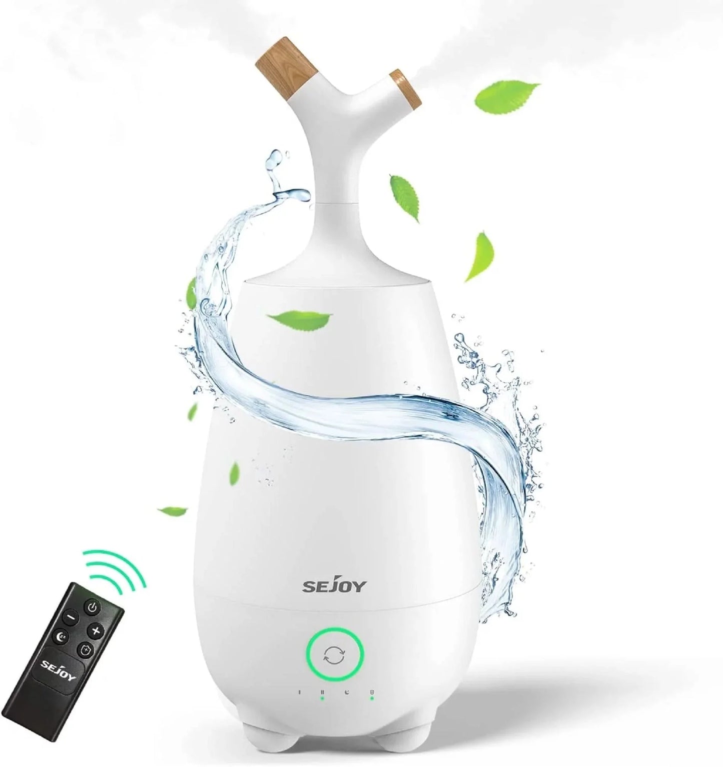 Ultrasonic Humidifier for Home, 5L Large Capacity, Cool Mist, Remote Control, Auto Shut-Off, White