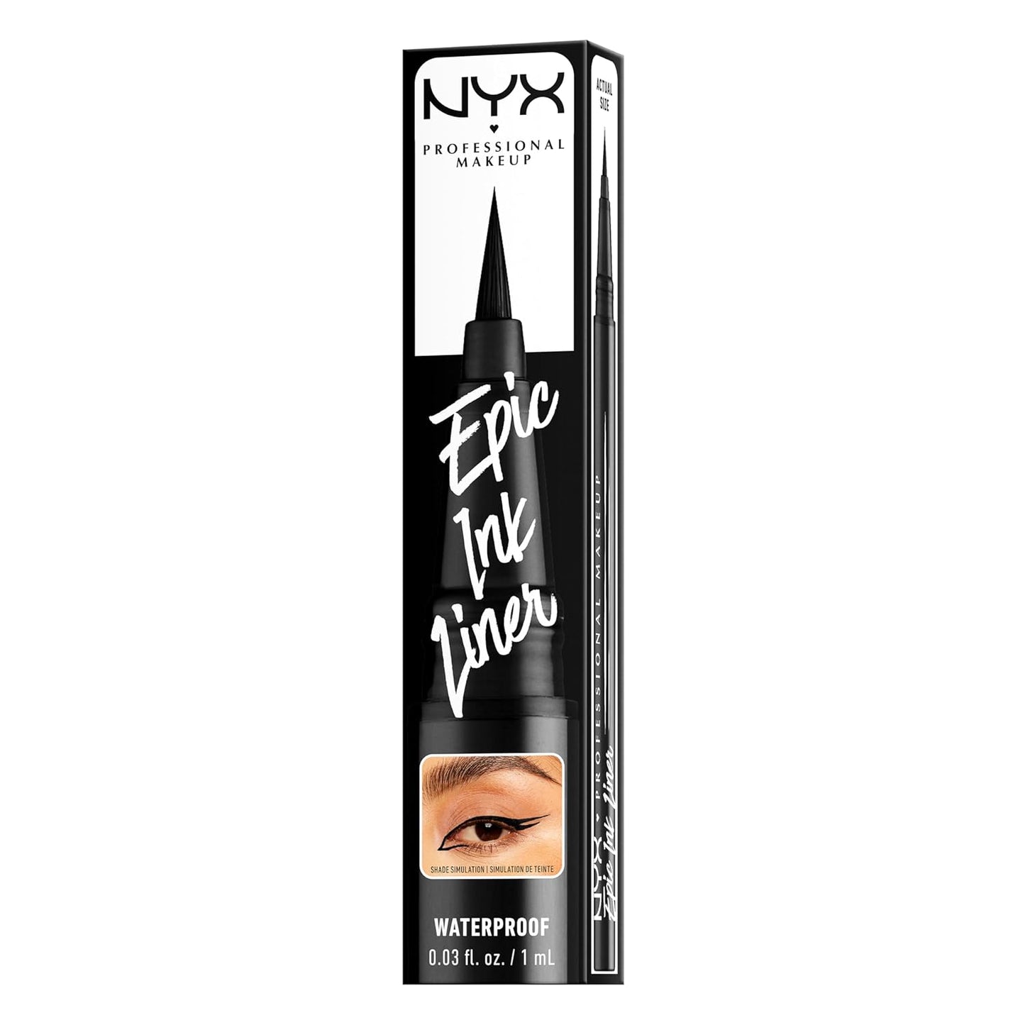 Epic Ink Liner, Waterproof Liquid Eyeliner - Black, Vegan Formula