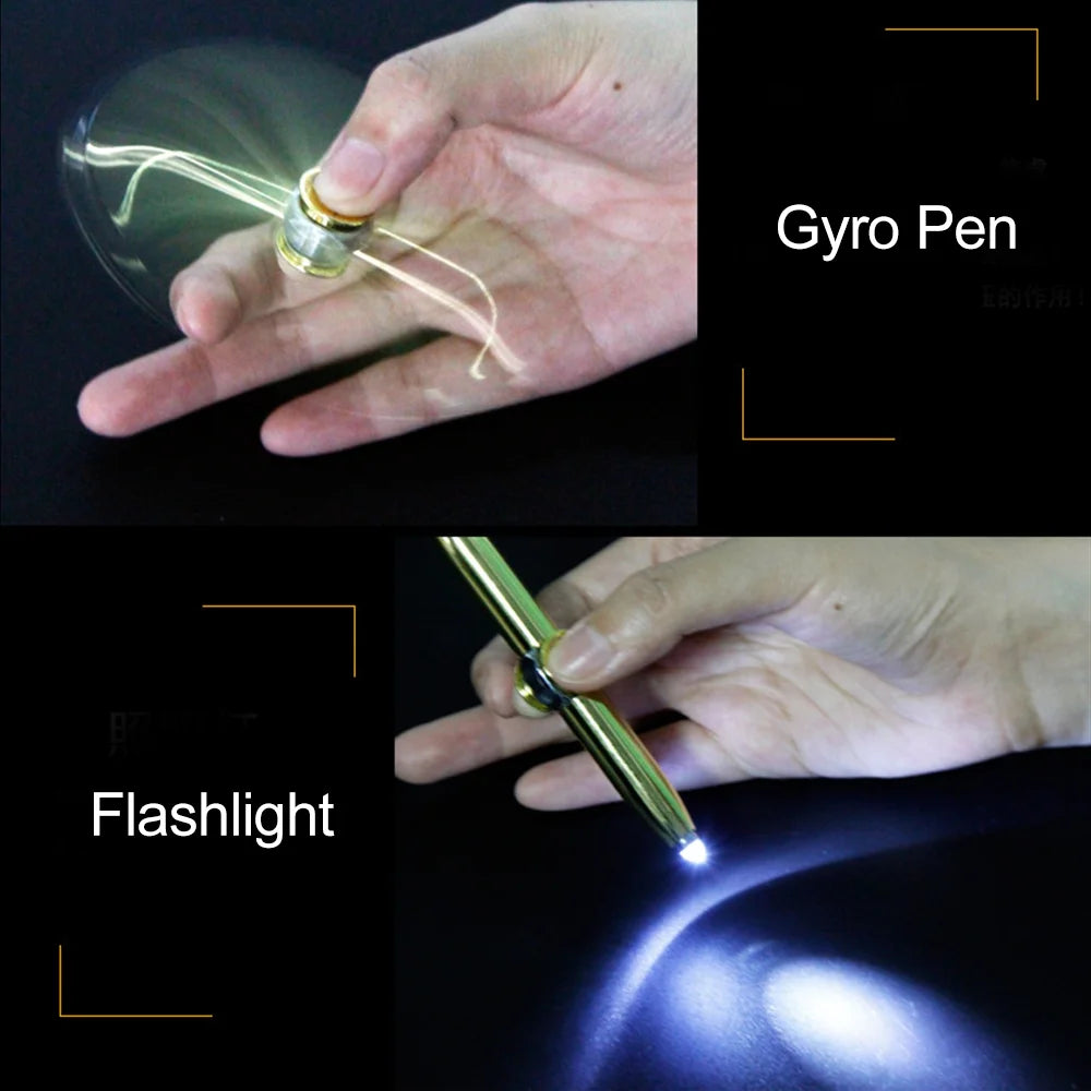 Fidget Pen Spinner Pen with LED Light Multi Functional Help Stress Reducer Help Thinking Ballpoint Pen