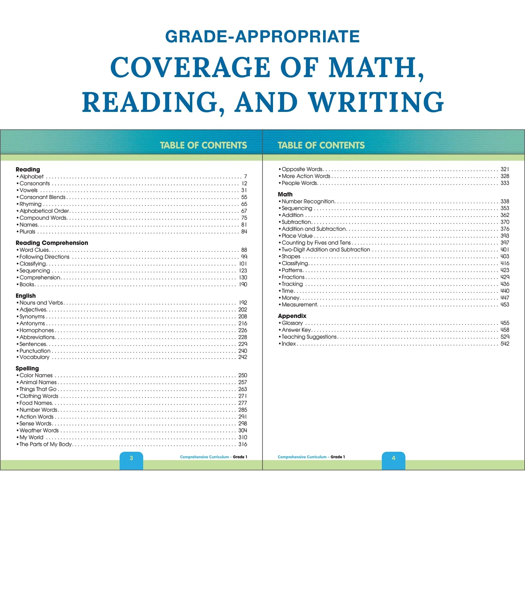 Thinking Kids Comprehensive Curriculum of Basic Skills Workbook (544) Grade 1