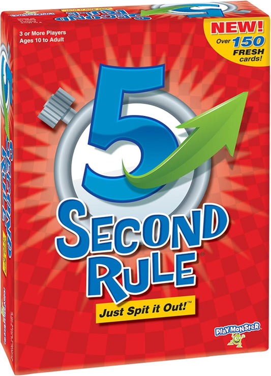 5 Second Rule Game - Simple Questions Card Game for Family Fun, Party, Kids, Travel, Game Night & Sleepovers - Think Fast and Shout Out Answers - for Ages 10+