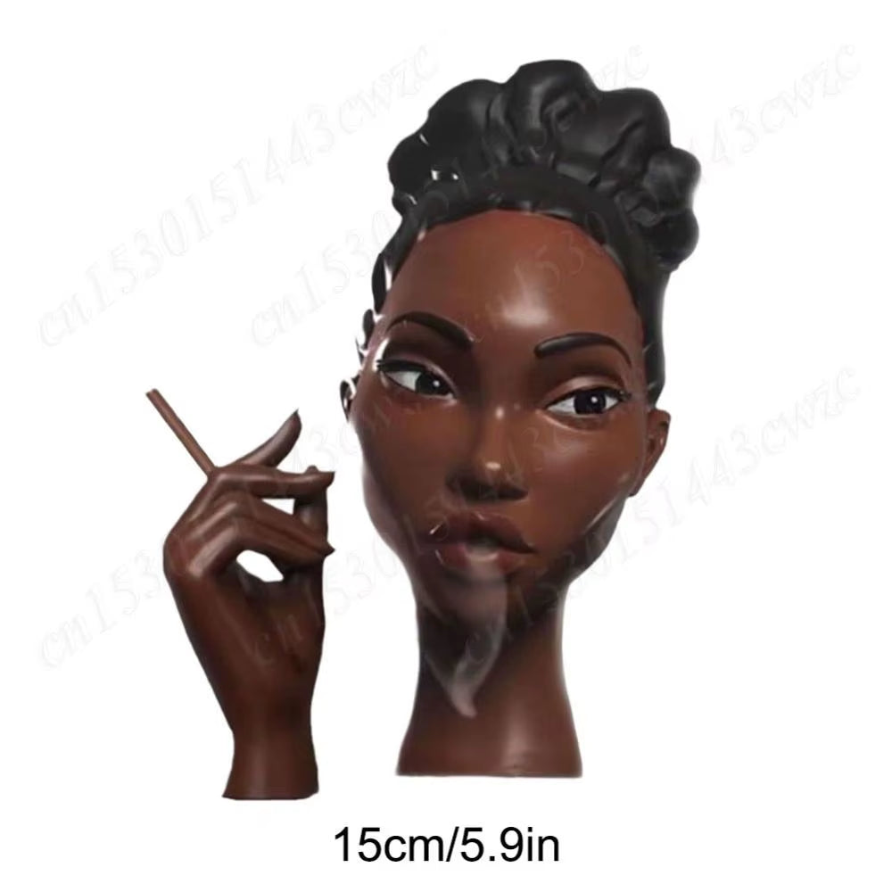 New Head Incense Burner Black Women Face Resin Incense Holder Headscents-Head Incense Burner Incense Censer for Bedroom Office