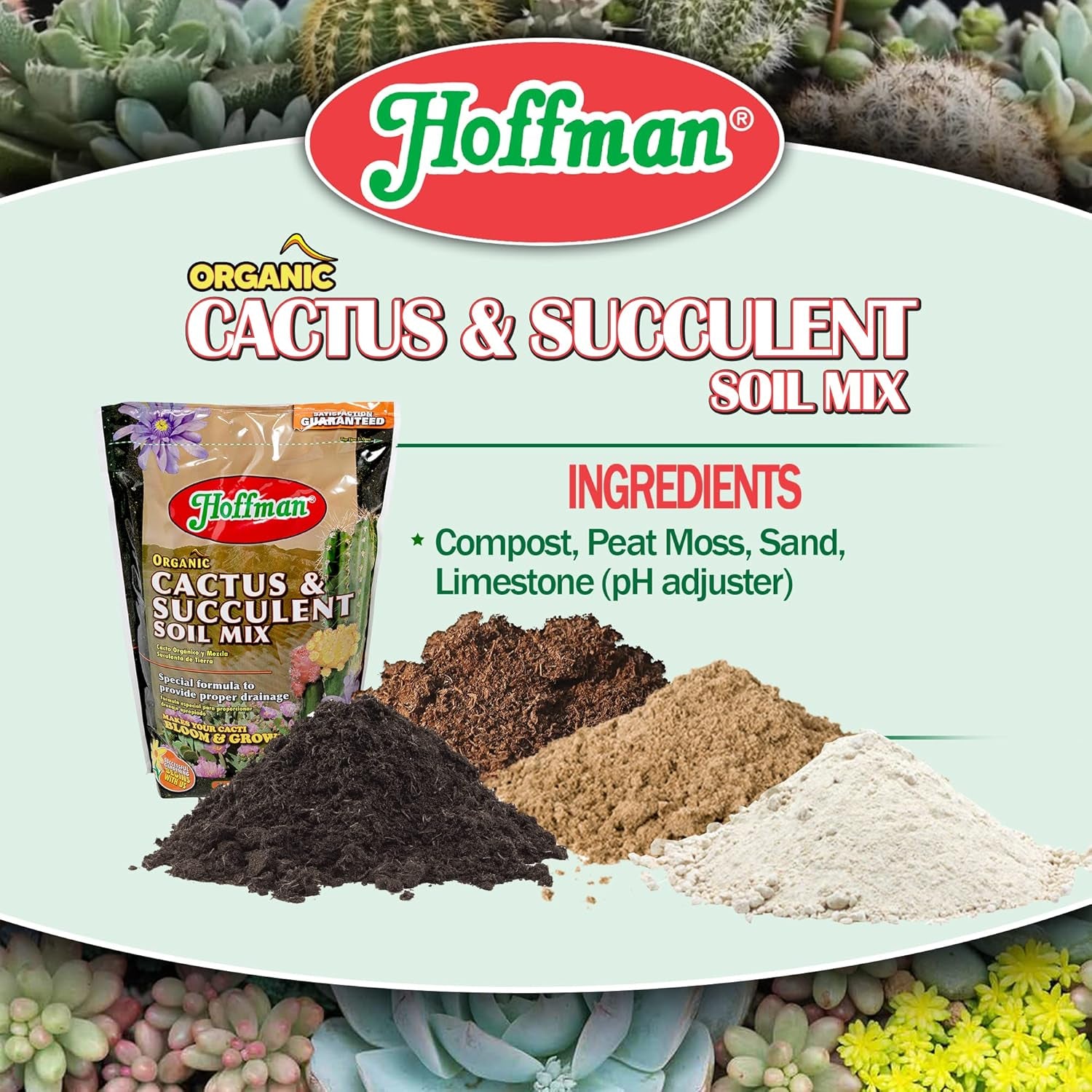 10404 Organic Cactus and Succulent Soil Mix, 4 Quarts, Brown/A