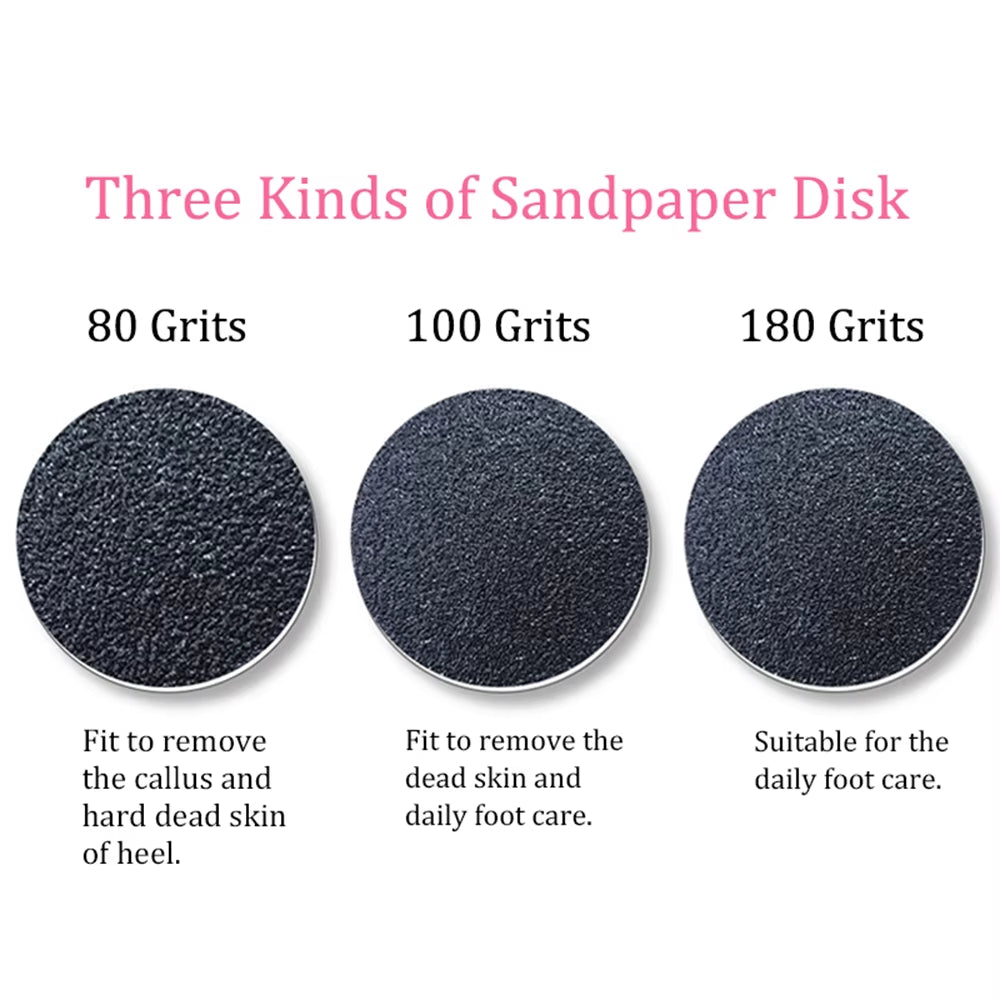 60 Pieces Replacement Sandpaper Disk Sanding Paper Accessory for Electric Foot Callus Remover Tool Pedicure Foot File 60Pcs/Box