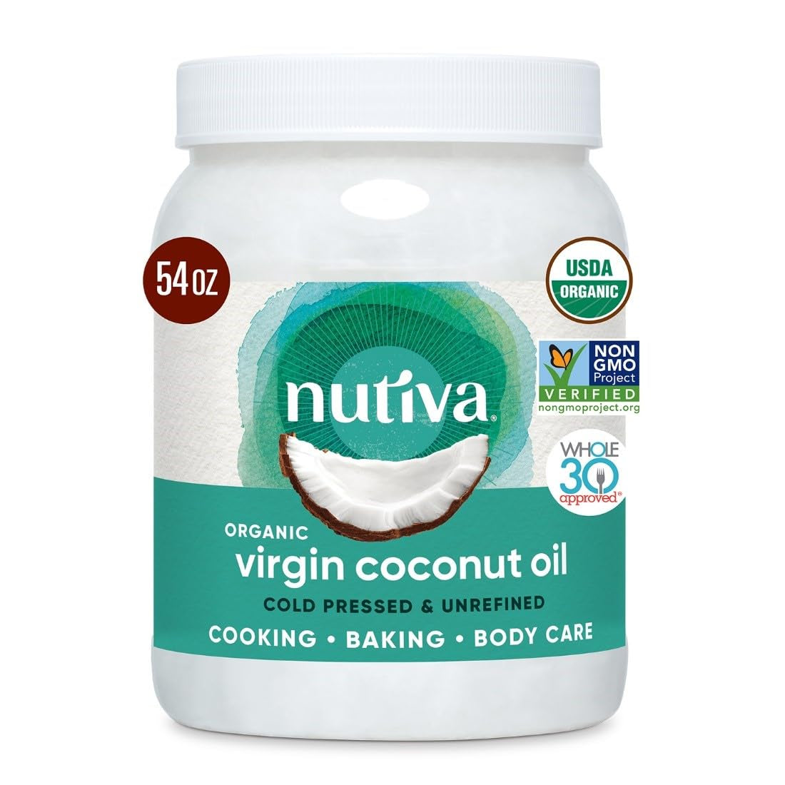 , Organic Coconut Oil, 54 Fl Oz