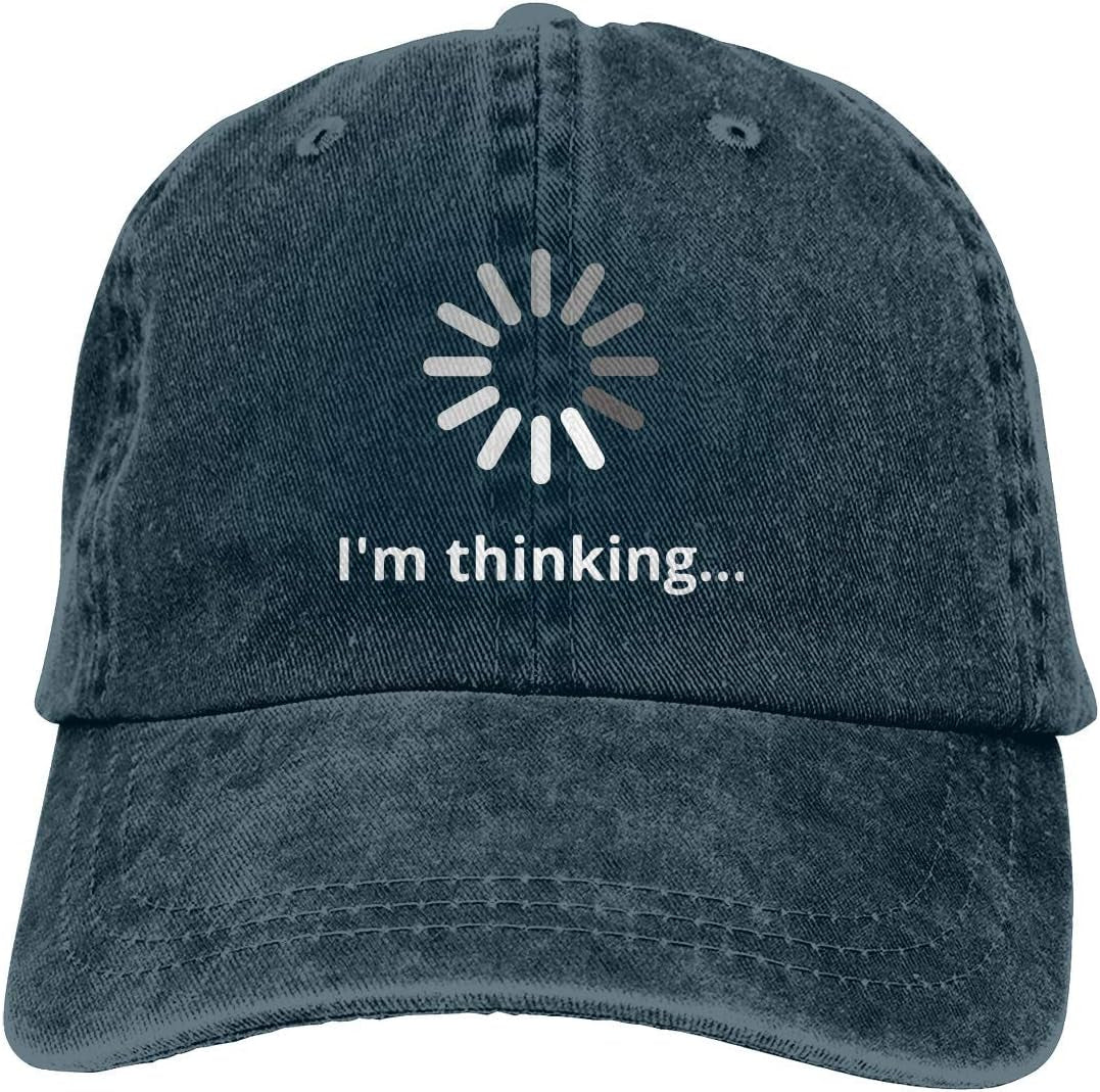 I'M Thinking Unisex Adult Vintage Washed Denim Adjustable Baseball Cap