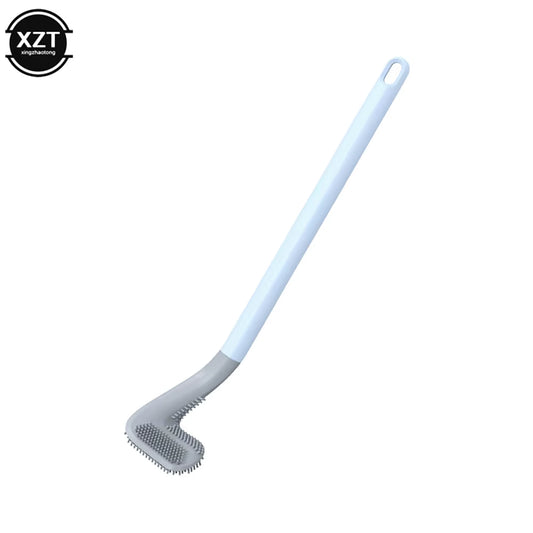 Non-Slip Long Handle Silicone Toilet Brush Toilet Cleaning Brush Toilet Cleaning Brush Bendable Silicone TPR Brush Head Bathroom