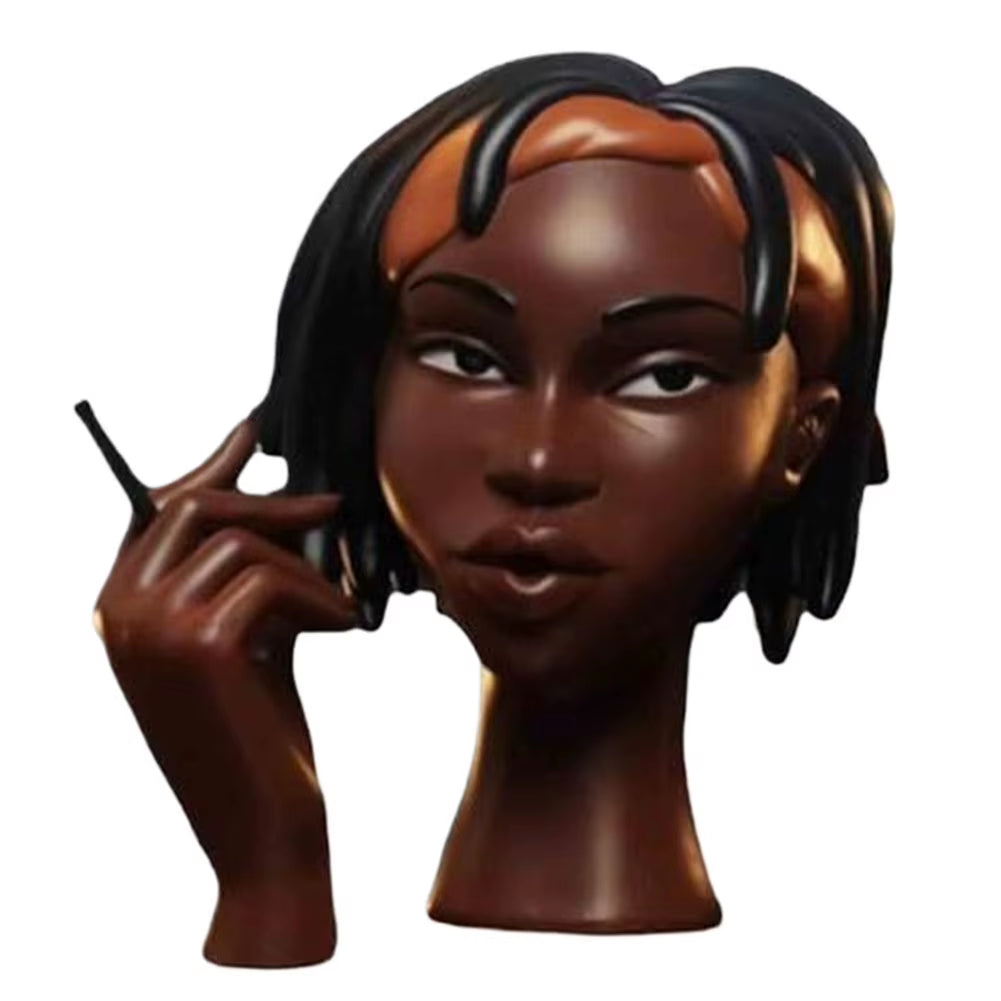 New Head Incense Burner Black Women Face Resin Incense Holder Headscents-Head Incense Burner Incense Censer for Bedroom Office